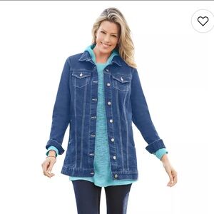 Woman Within Dark Blue Denim Jacket